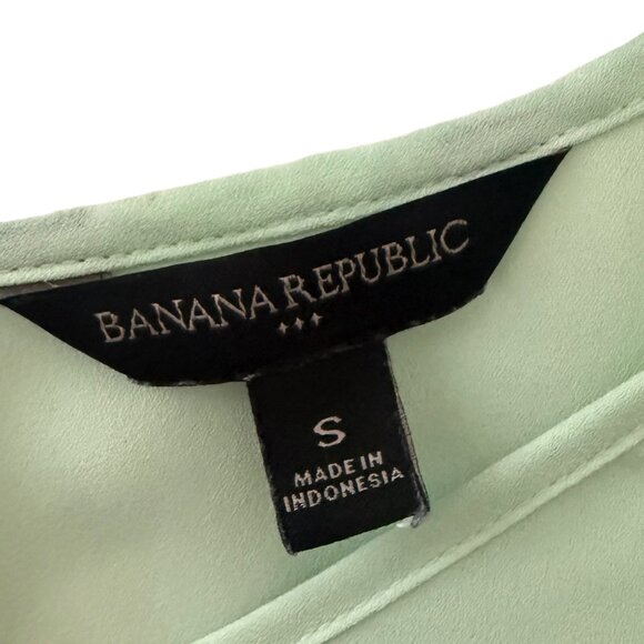 Banana Republic Mint Green Tie-Sleeve Blouse Size Small - Picture 3 of 3